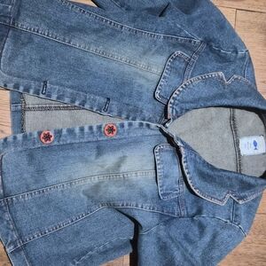 Kids Denim Jacket with Red Buttons